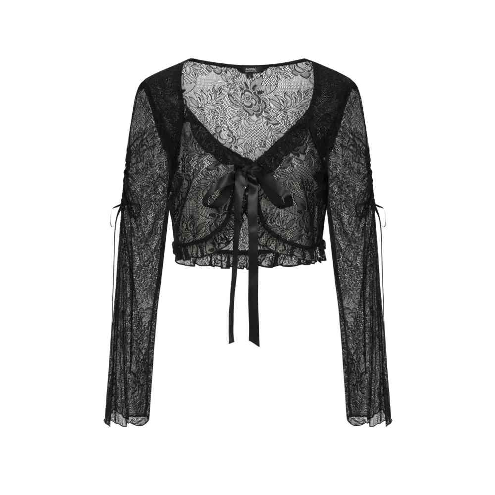 Banned - MORTICIA LACE Top à manches longues - Noir